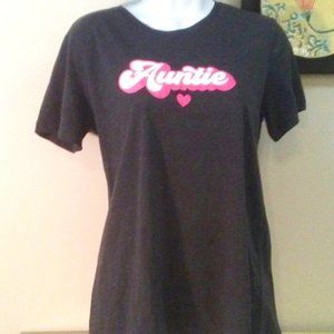 Auntie tee by PositiviTees - size Large (fits more like medium)